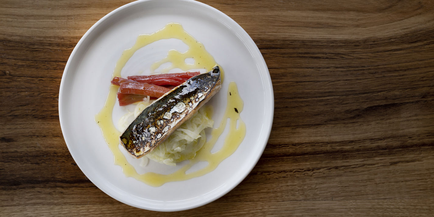 Torched Mackerel with Rhubarb and Fennel Recipe - Great British Chefs