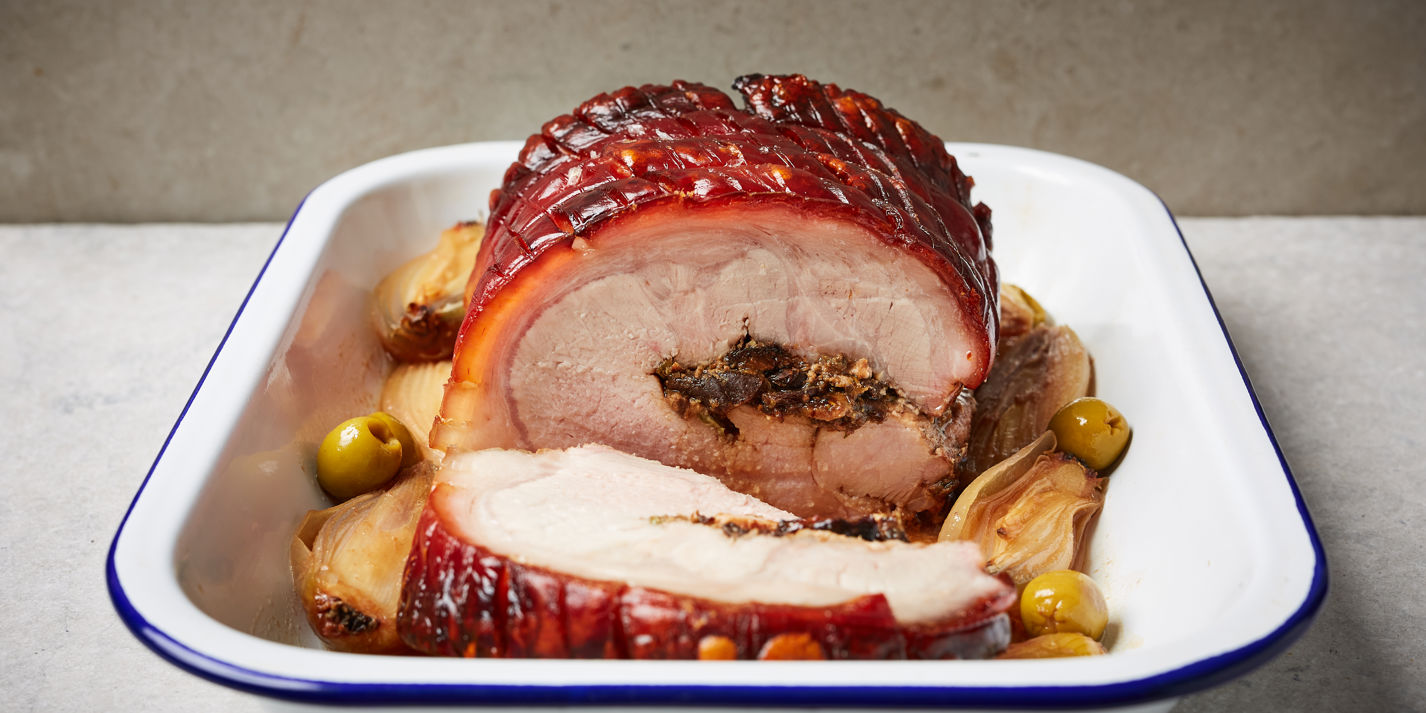 Roast Garlic and Prune Stuffed Pork Loin Recipe - Great British Chefs