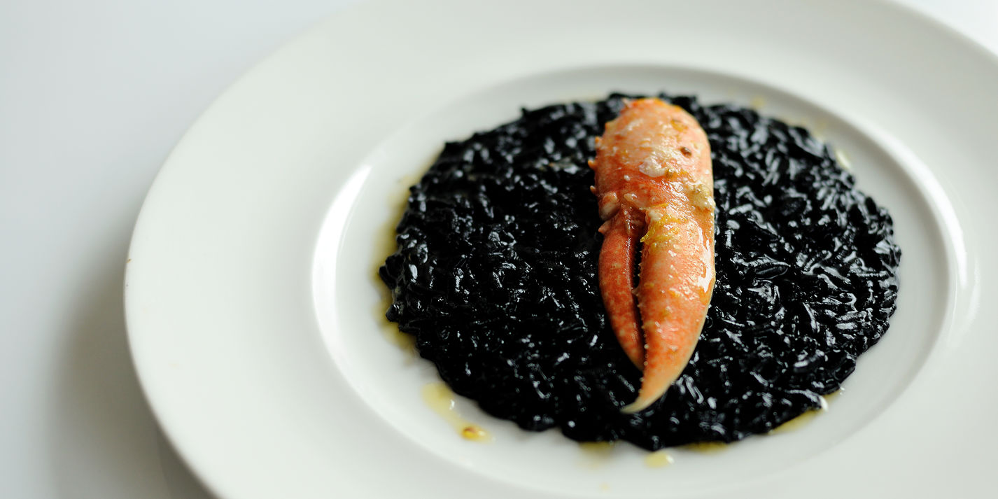 Squid ink risotto