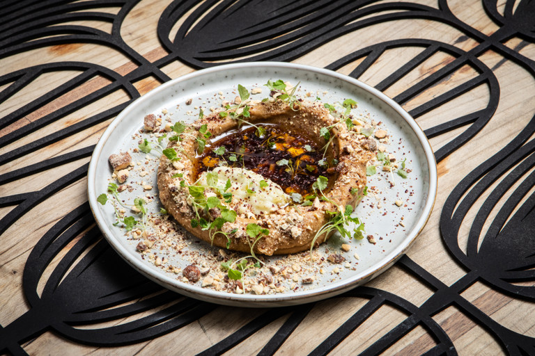Parsnip mutabal, preserved lime and smoked almonds