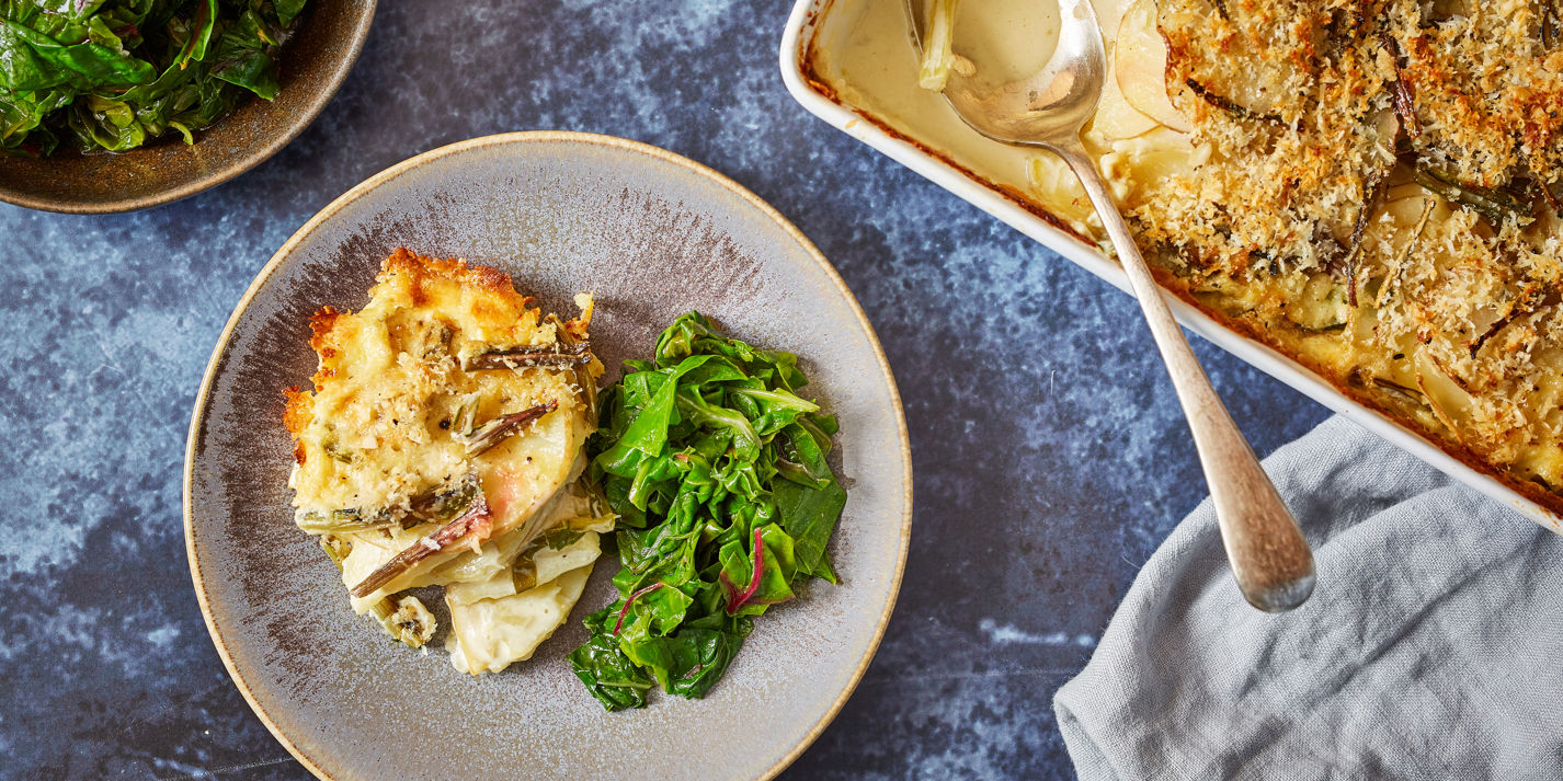 Cheesy Chard Stem Gratin Recipe - Great British Chefs