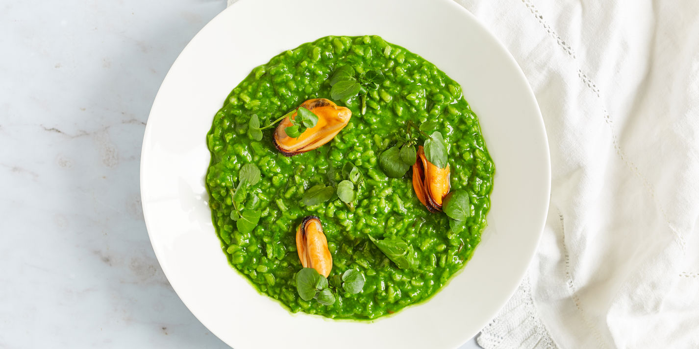 Watercress and Mussel Risotto Recipe - Great British Chefs