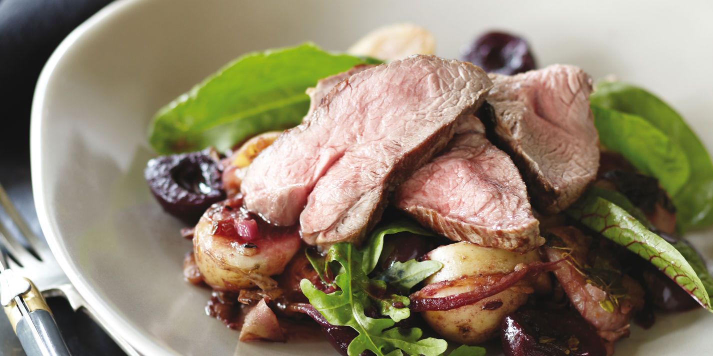 Lamb Rump with Cherry and Potato Salad Recipe - Great British Chefs