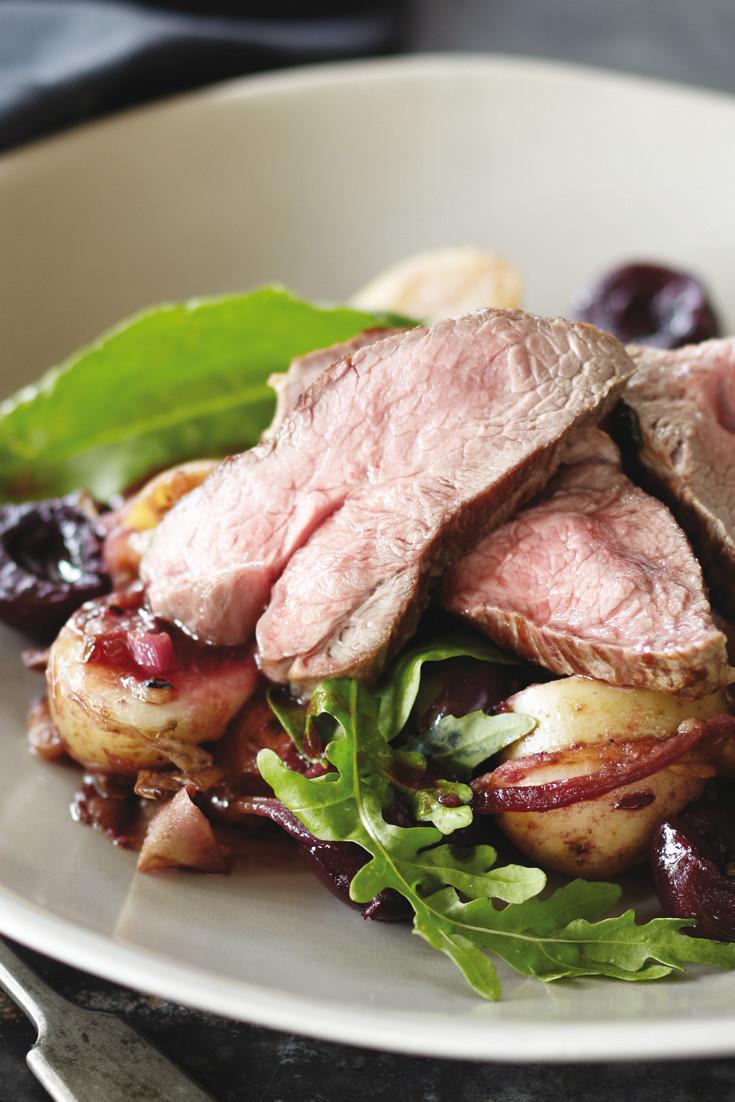 Lamb Rump with Cherry and Potato Salad Recipe - Great British Chefs