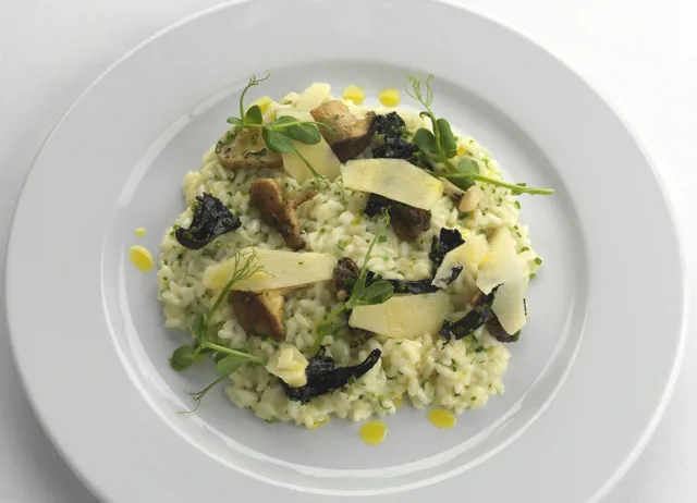Mushroom risotto with Parmesan and truffle oil