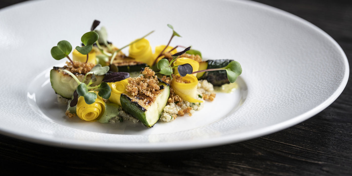 Courgettes with Quinoa and Yeast Sauce Recipe Great British Chefs
