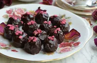 Rose scented chocolate truffles