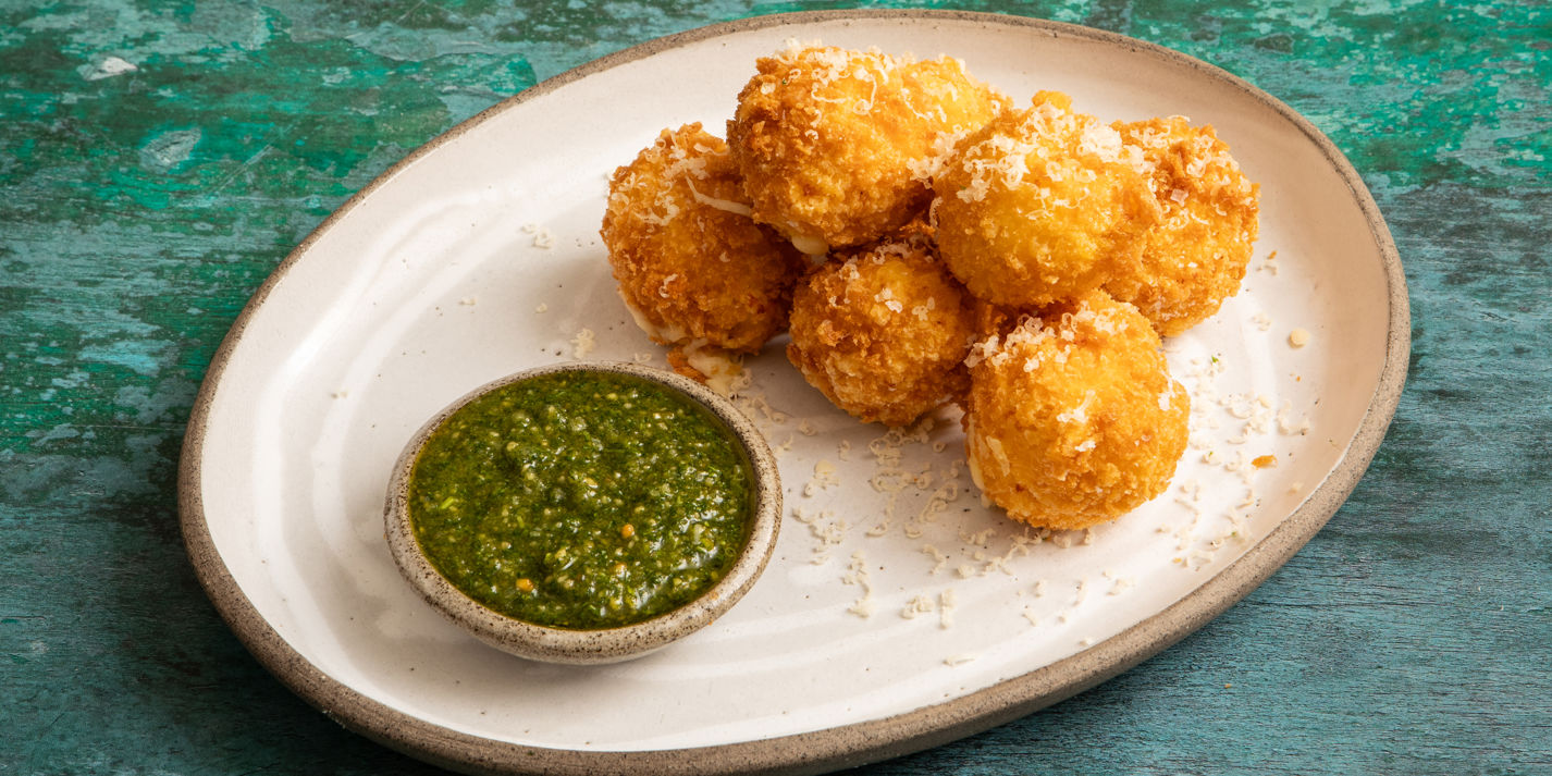 Aligot Croquettes with Herb Dipping Oil Recipe - Great British Chefs-image