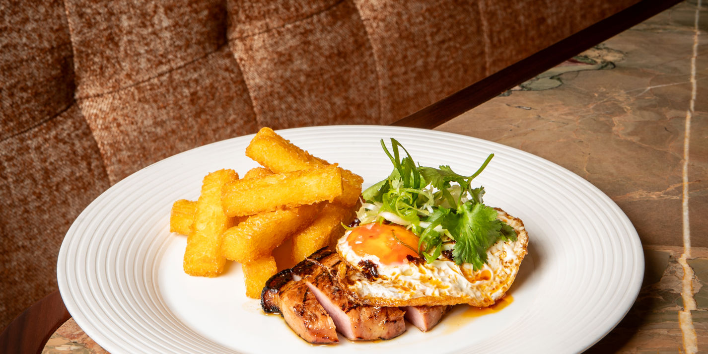 Char Siu-Marinaded Gammon, Egg and Chips Recipe - Great British Chefs