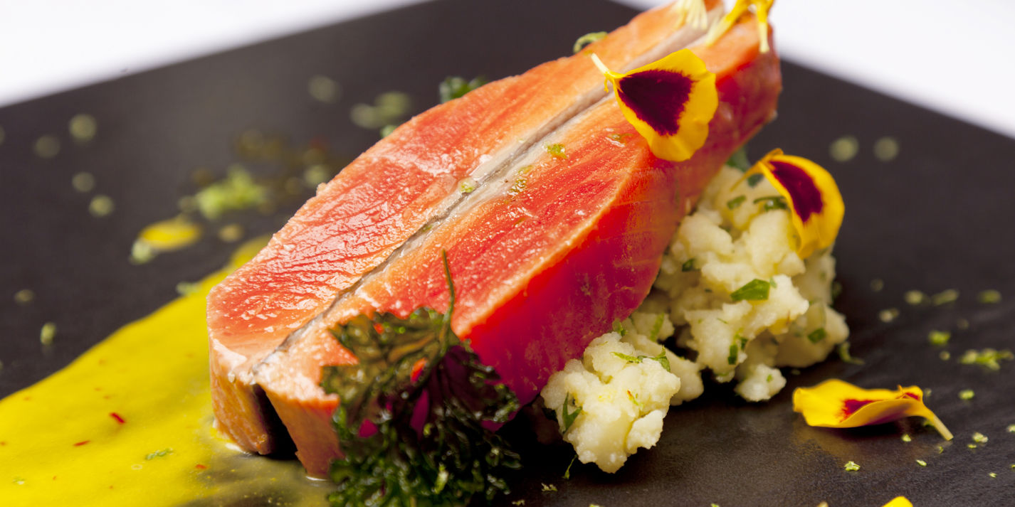 Pan-Roasted Salmon with Crushed Potato Recipe - Great British Chefs