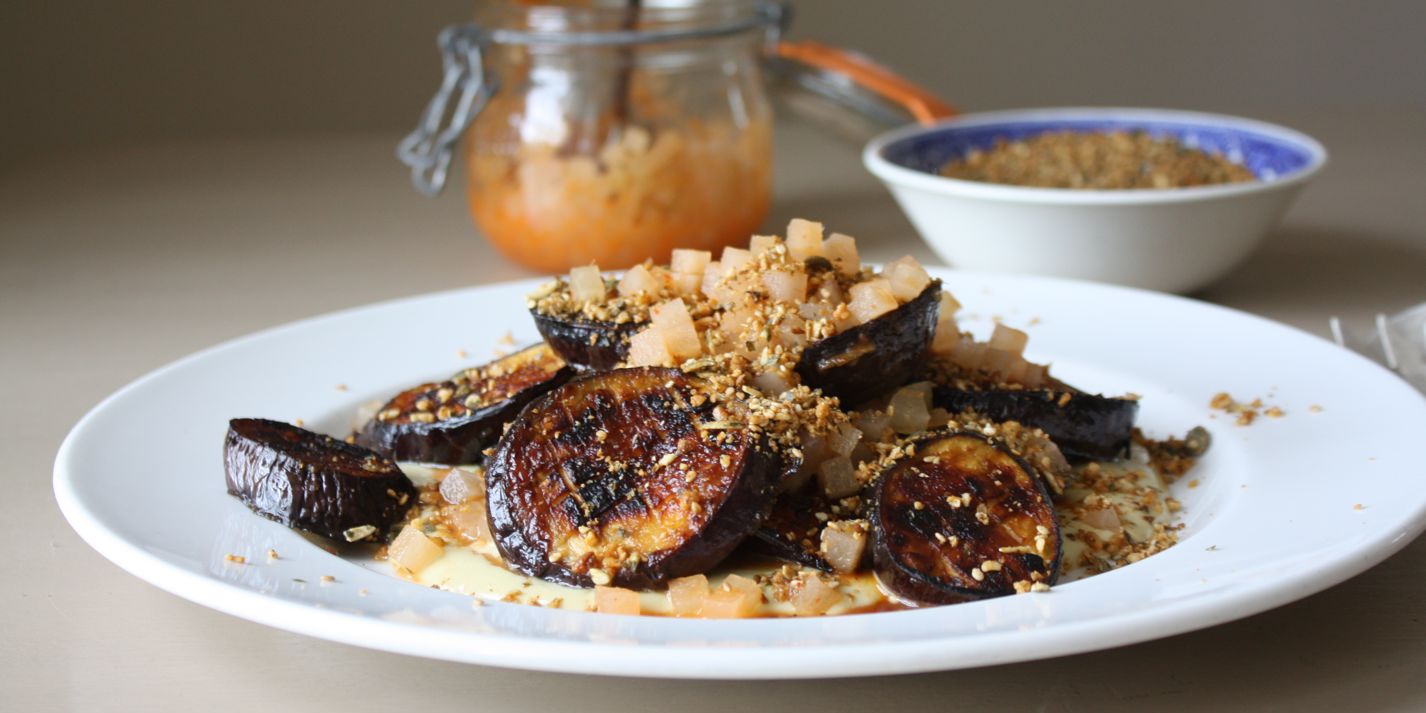 Miso-Charred Aubergine Salad Recipe - Great British Chefs