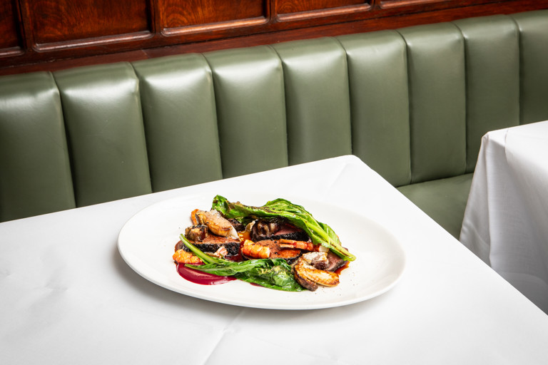 Venison with sloe, beetroot and aubergine