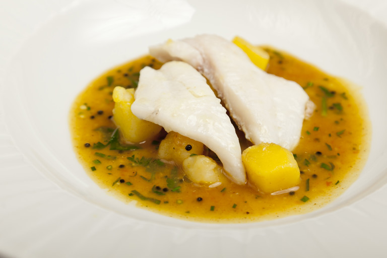 John Dory with potato rasam