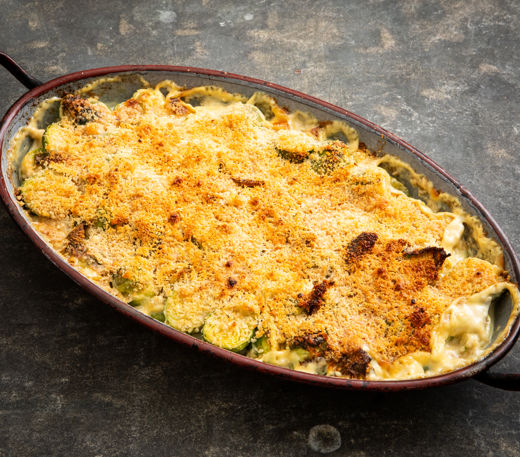 Brussels sprouts and guanciale gratin