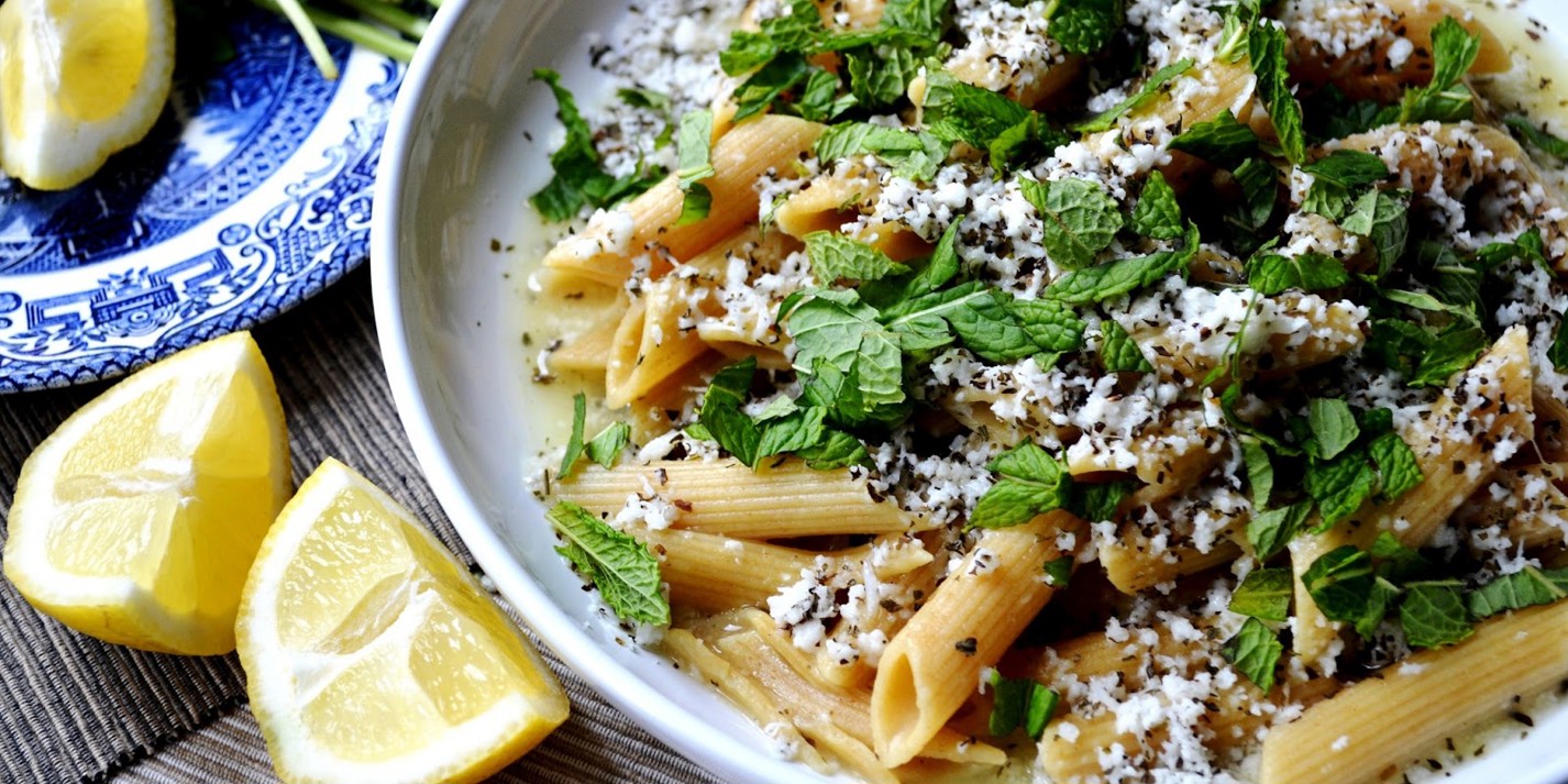 Halloumi pasta with lemon and mint recipe - Great British Chefs