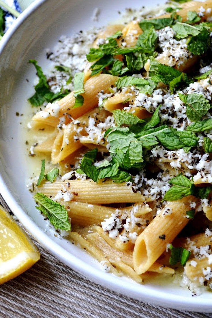 Halloumi pasta with lemon and mint recipe - Great British Chefs