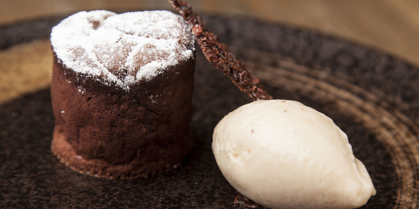 Hot Chocolate Fondant with Stout Ice Cream Recipe - Great British Chefs