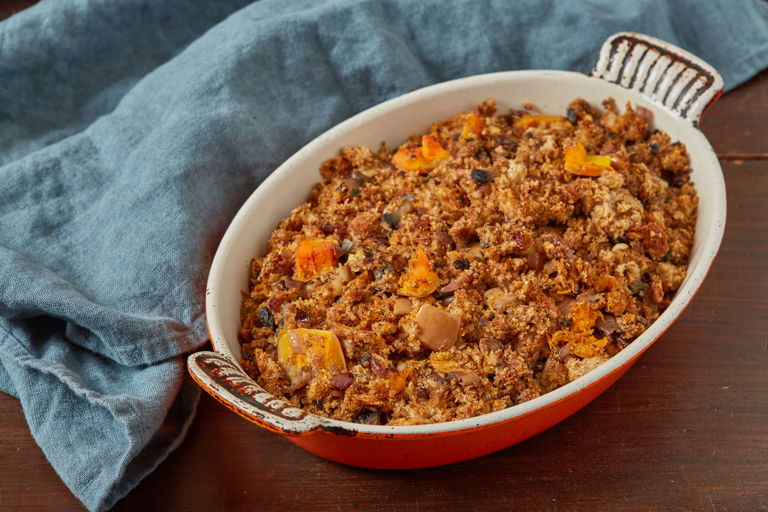 Butternut squash and black olive stuffing
