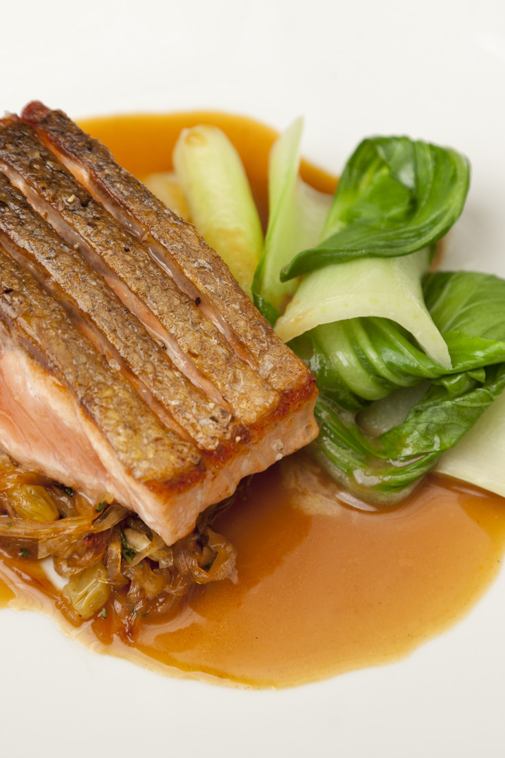 Crispy Salmon with Cabbage Recipe - Great British Chefs