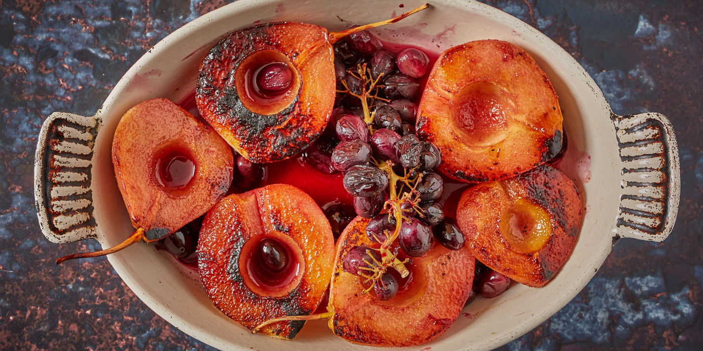 Marsala-Baked Pears With Grapes Recipe - Great Italian Chefs-image