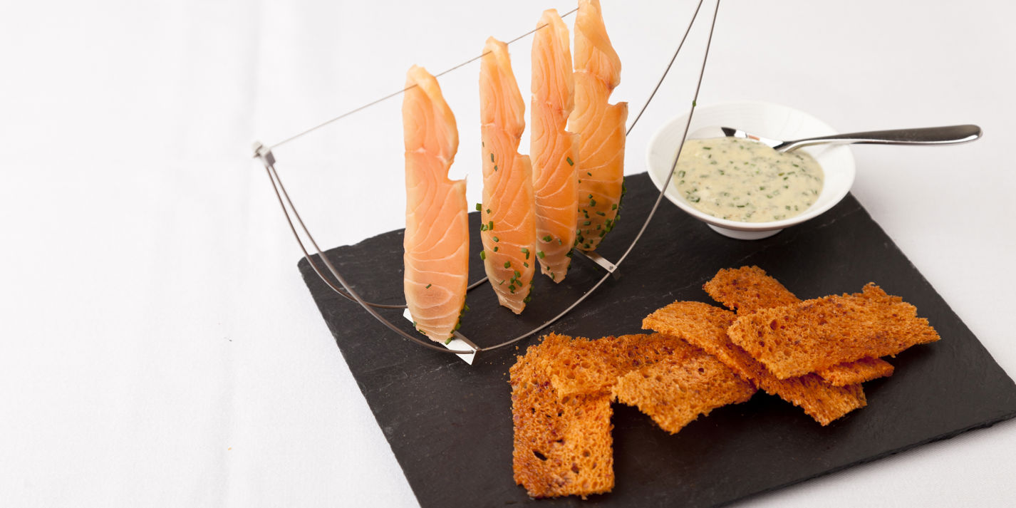 Salmon Recipe With Oyster Mayonnaise and Croutons - Great British Chefs