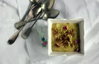 Rose Chai spiced pistachio pudding recipe