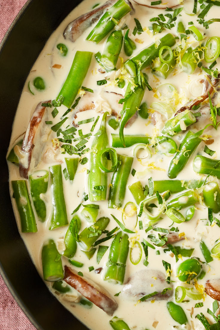 Green Beans and Mushrooms with Tarragon Cream Sauce Recipe Great