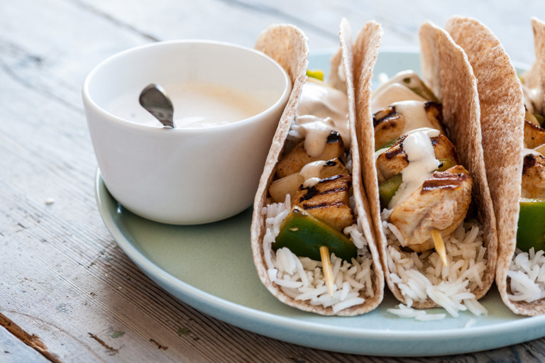 Chicken fajita kebabs