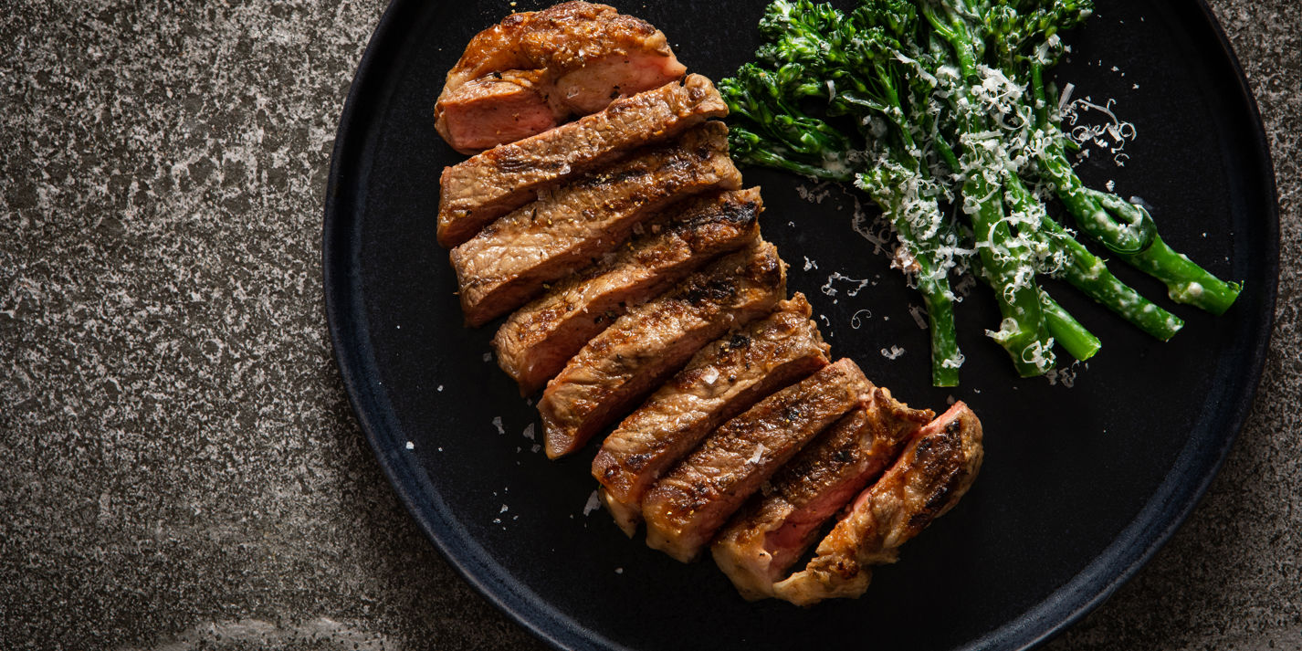 Striploin Steak with Caesar-dressed Tenderstem Broccoli Recipe - Great British Chefs