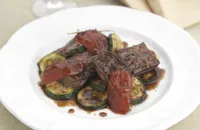 Beef braised in red wine with Provençal vegetables