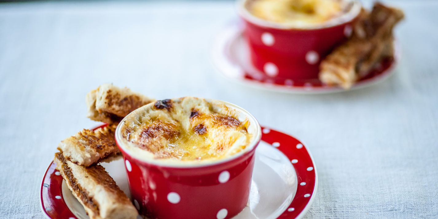 Cheesy Baked Eggs Recipe - Great British Chefs