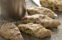 Biscotti with cranberries and pistachios