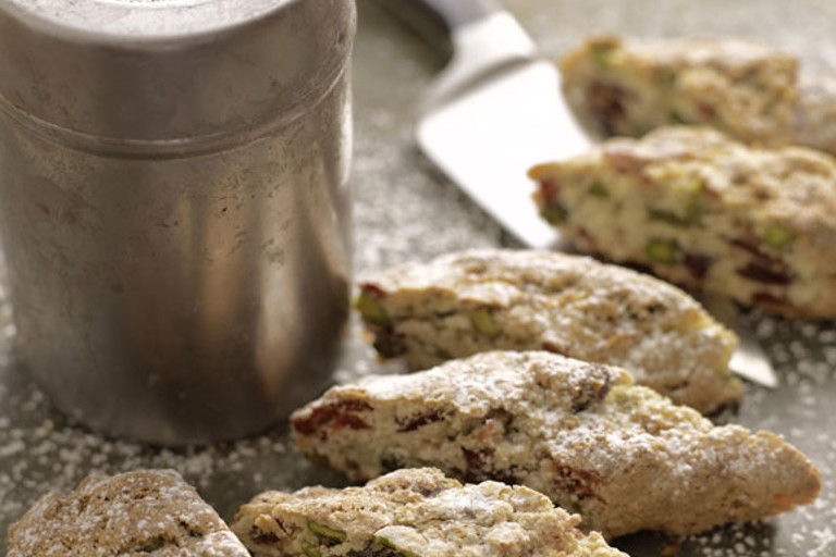 Biscotti with cranberries and pistachios