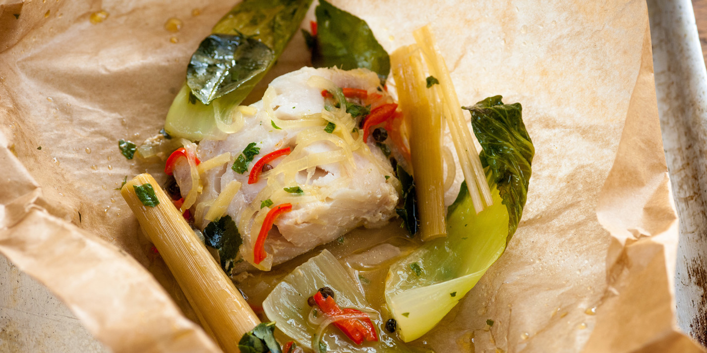 image of Thai-Style Haddock en Papillote recipe by Great British Chefs