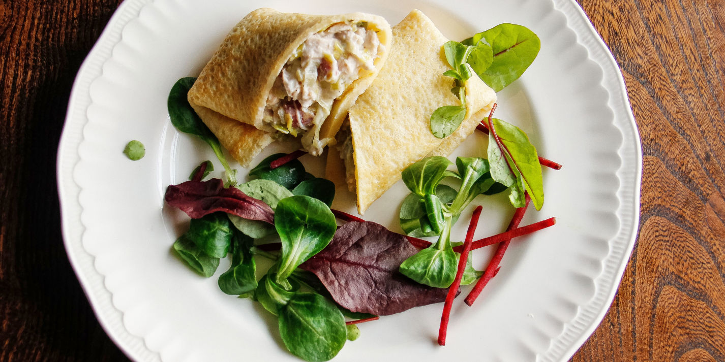 Turkey cornmeal pancake wrap recipe - Great British Chefs
