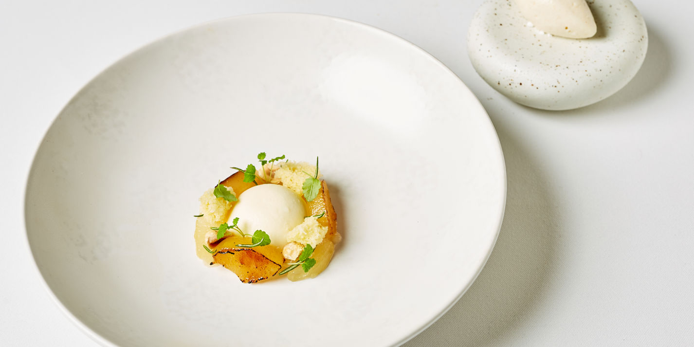 Set Yoghurt with Pears and Rosemary Recipe - Great British Chefs