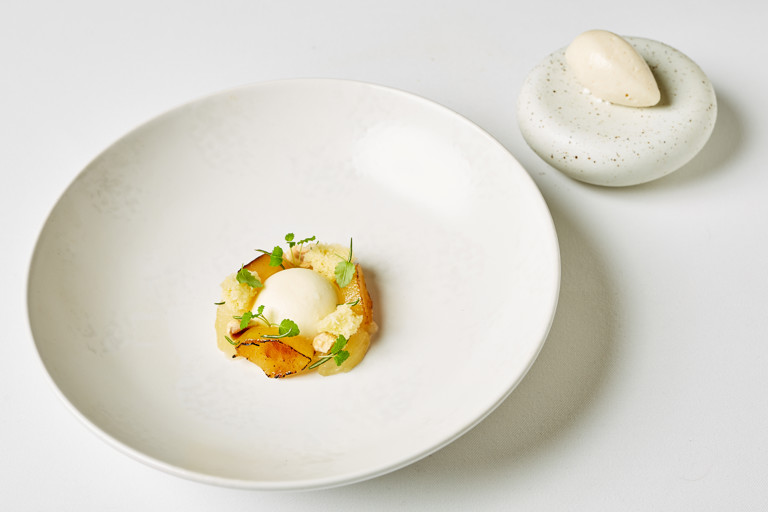 Set Dorset yoghurt with pears and rosemary