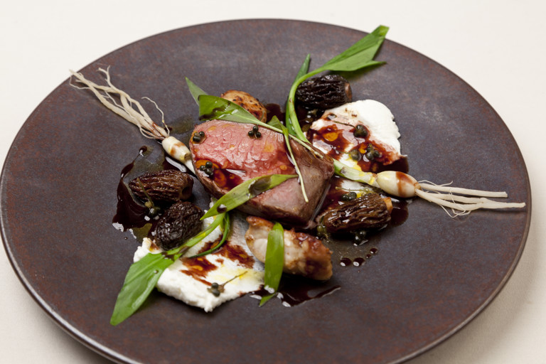 Cinderford lamb, Brock Hall farm goat’s curd, wild garlic roots and shoots