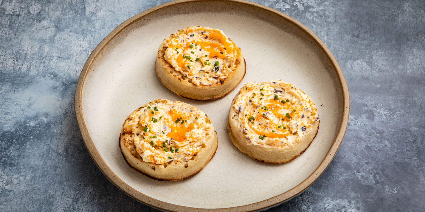 Crumpets With Whipped Seaweed and Masago Caviar Butter Recipe - Great British Chefs