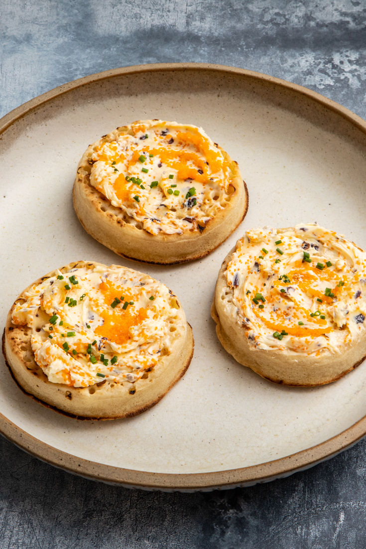 Crumpets With Whipped Seaweed and Masago Caviar Butter Recipe - Great ...