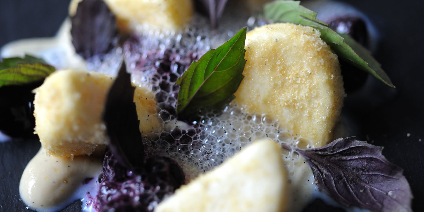Goat's Curd Parfait Recipe, Blueberries & Basil - Great British Chefs