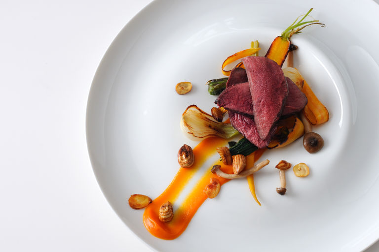 Wood pigeon with cobnuts