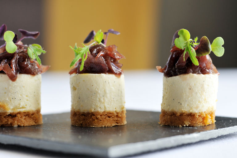 Goat's cheesecake with red onion jam