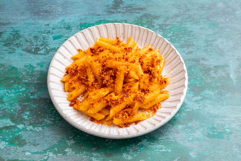 Paccheri alla vodka with gochujang and ‘nduja pangrattato