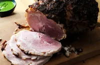 Thick slices of baked ham