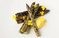 Barbecued asparagus with rapeseed mayonnaise