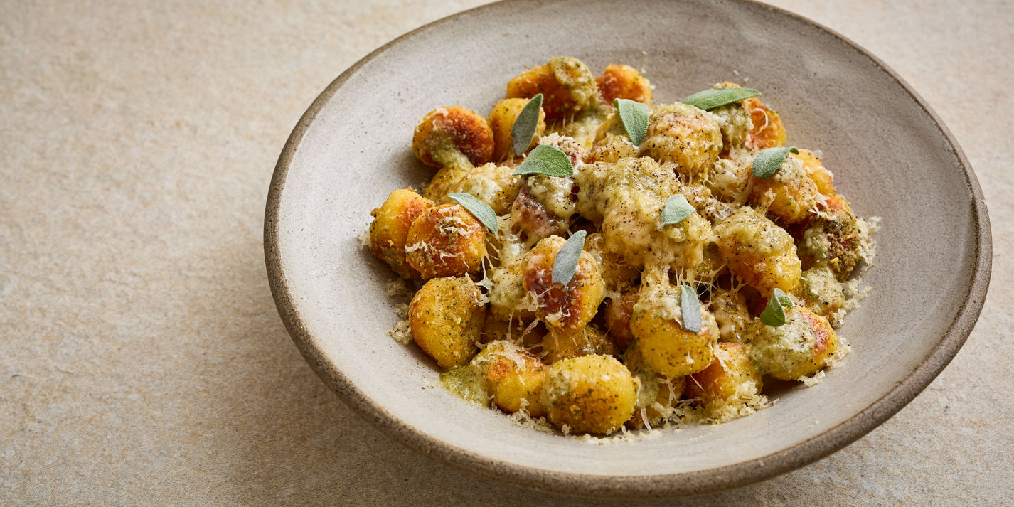 Gnocchi with brown butter and sage pesto