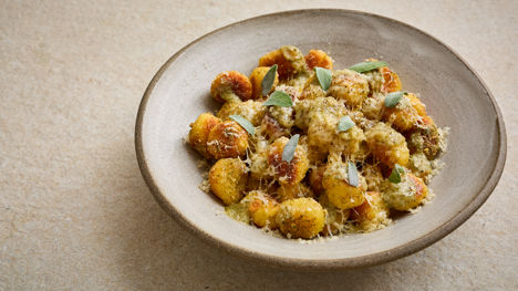 Gnocchi with brown butter and sage pesto
