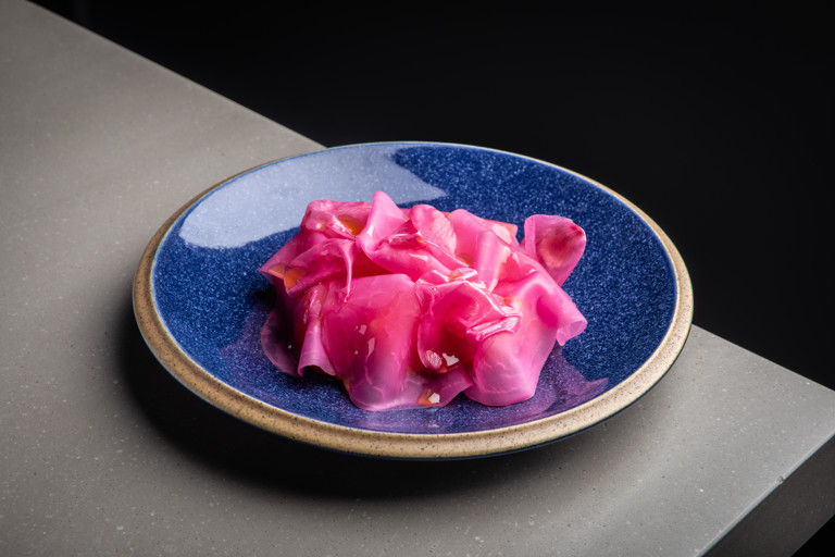 Beetroot salad with pickled rose