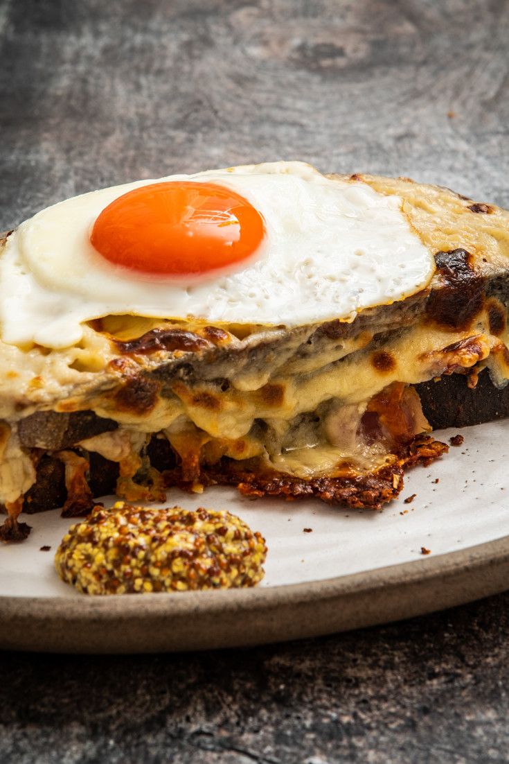 Ham Hock Croque Madame with BeerCaramelised Onions Recipe Great